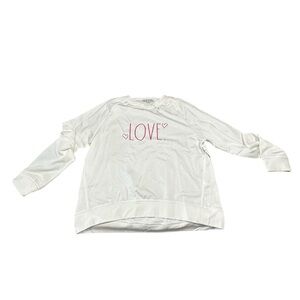 Rae Dunn LOVE Marshmallow long Sleeve Gallery Sweatshirt